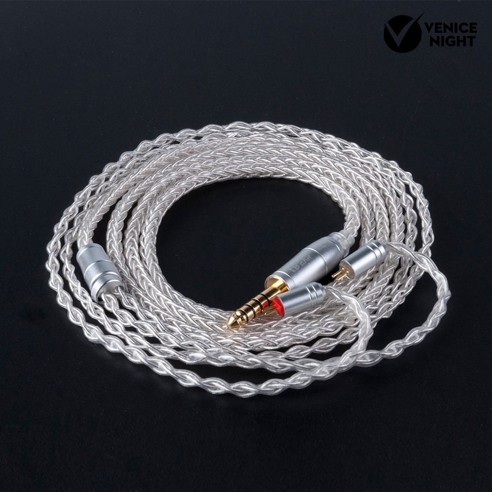 (VNEP) (Berkabel) KBEAR 2.5/3.5mm 2Pin/MMCX/Bending Perak Disepuh 8 Core Earphone Kabel Keseimbangan