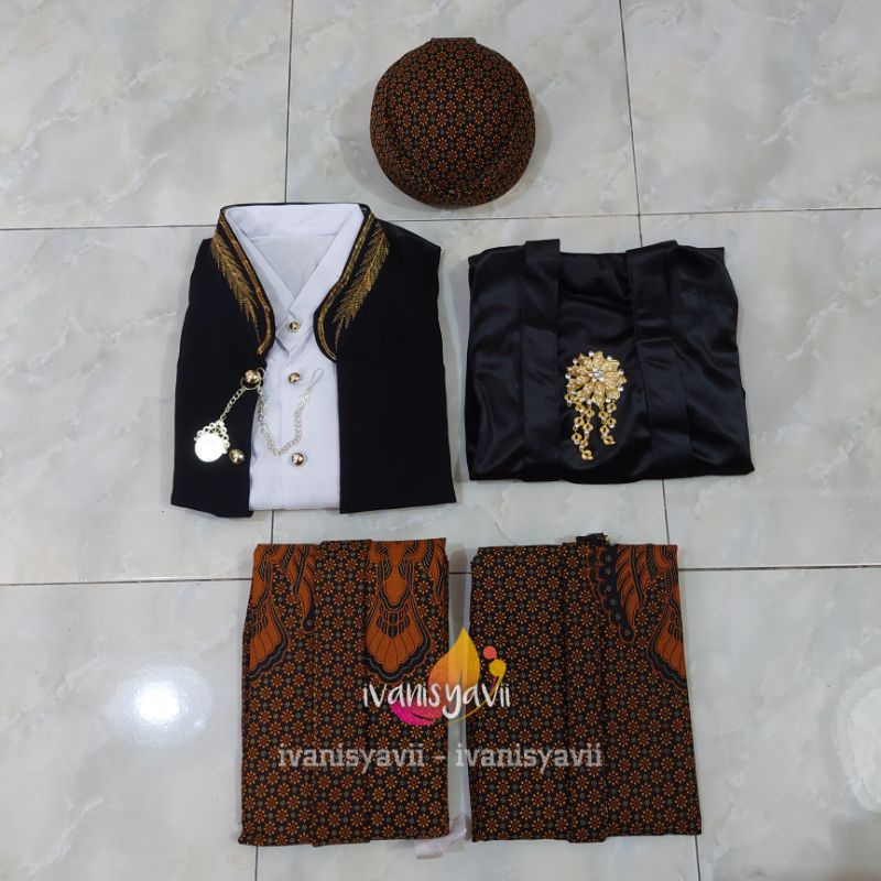 Baju Prewed INSTAN / Baju Couple Adat Jawa (BONUS AKSESORIS), Motif Truntum Garuda