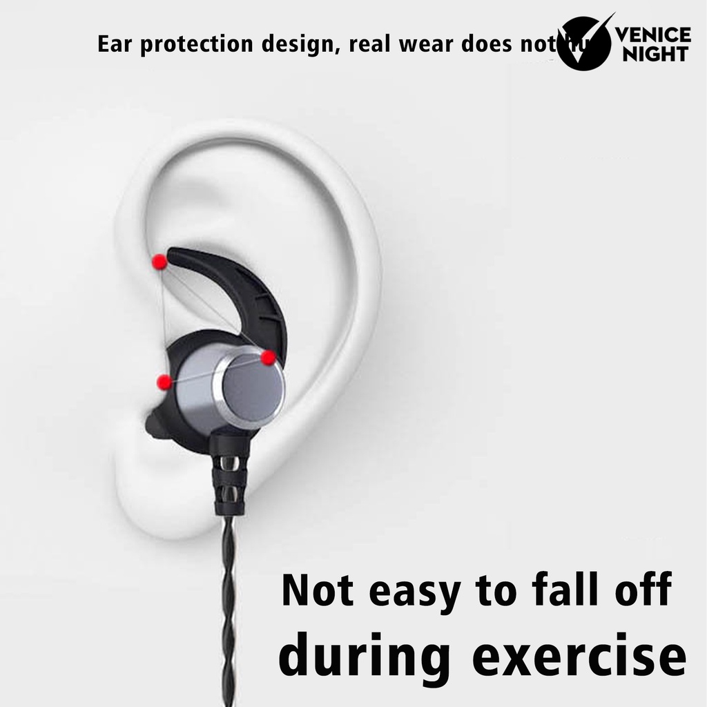 (VNEP) (Berkabel) Earphone In-ear Noise Reduction 3.5mm Heavy Bass Sports Gaming Headset dengan Mikrofon untuk Ponsel