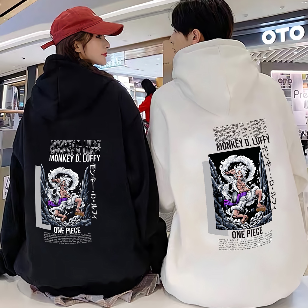 Promo Cod Hoodie Pria One Piece  Luffy Gear 5 Bisa Couple Pria Wanita Wear Sweatshirt Loose Oversize Trendy Jacket Hoodie Korean Style