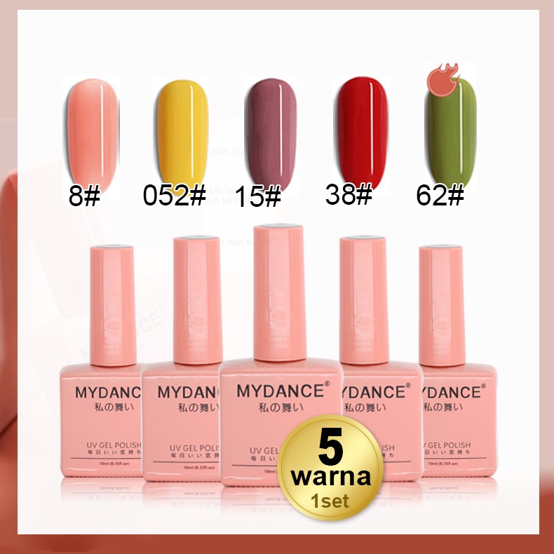 MYDANCE Kutek gel UV set 5 warna 10ml 5pcs Nail gel polish