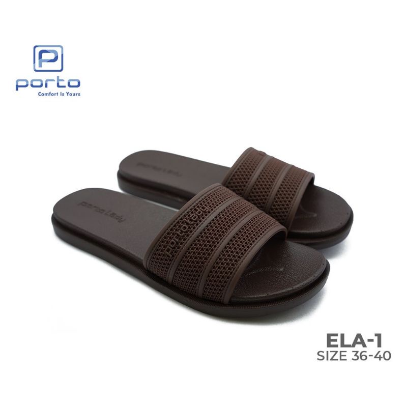 Sandal Selop Karet Wanita l Sendal Flat jelly Cewek Import Quality Porto Lady E L A - 1