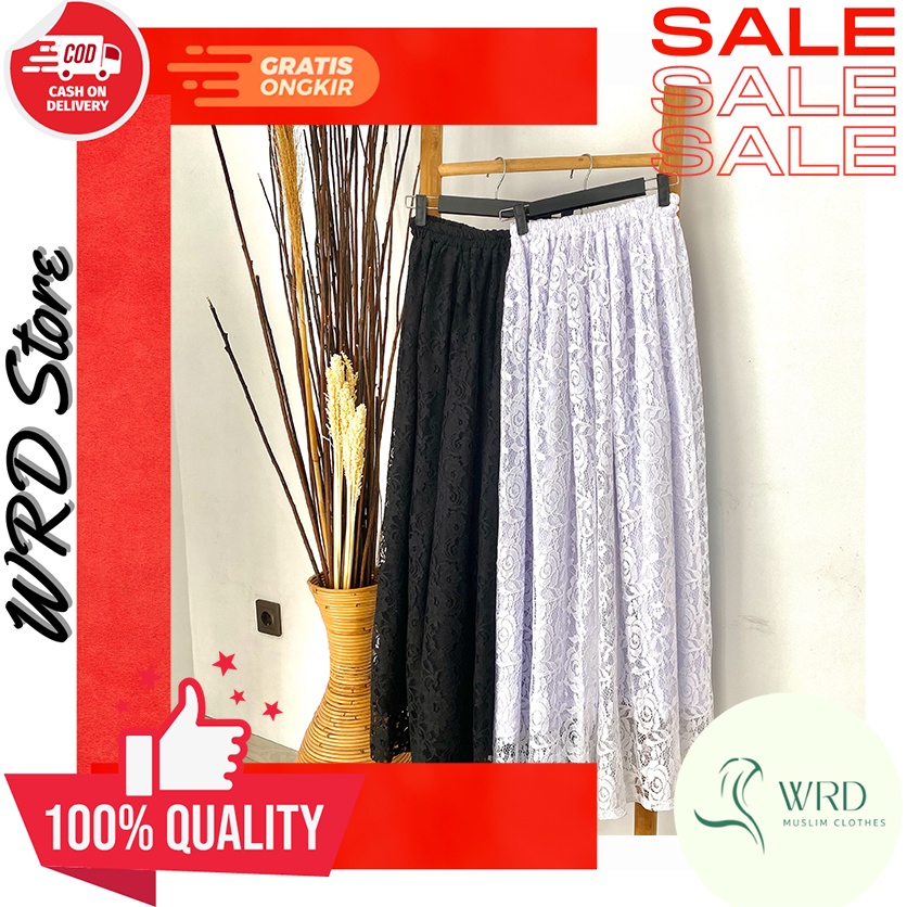 Rok Brukat Panjang  Korea Style Fashion Muslim Kekinian WR 97