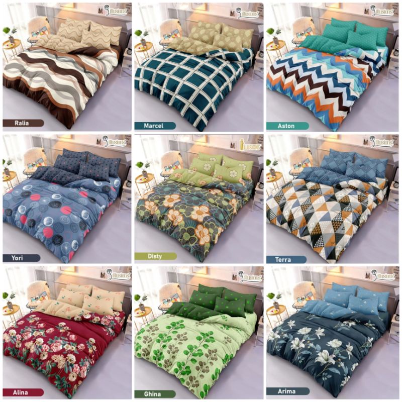 Illusions - Satu set bedcover merek illusions ukuran 180x200 king size