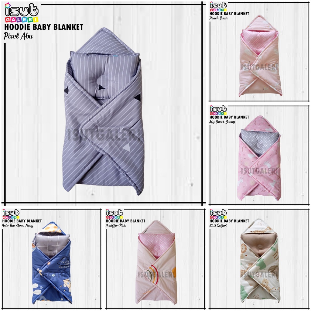 ISUT GALERI - Hoodie Baby Blanket | Selimut Bayi Baru Lahir Cocok Untuk Kado Baby Gift