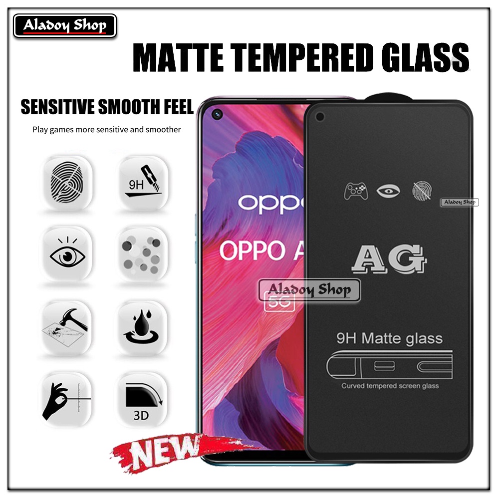 Oppo A54 5G PAKET 2IN1 Tempered Glass Matte Anti Glare Full Layar dan Tempered Glass Kamera