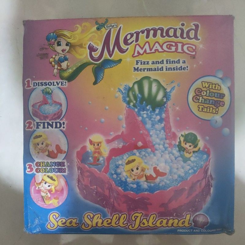 mermaid magic sea shell island with color change tails playset