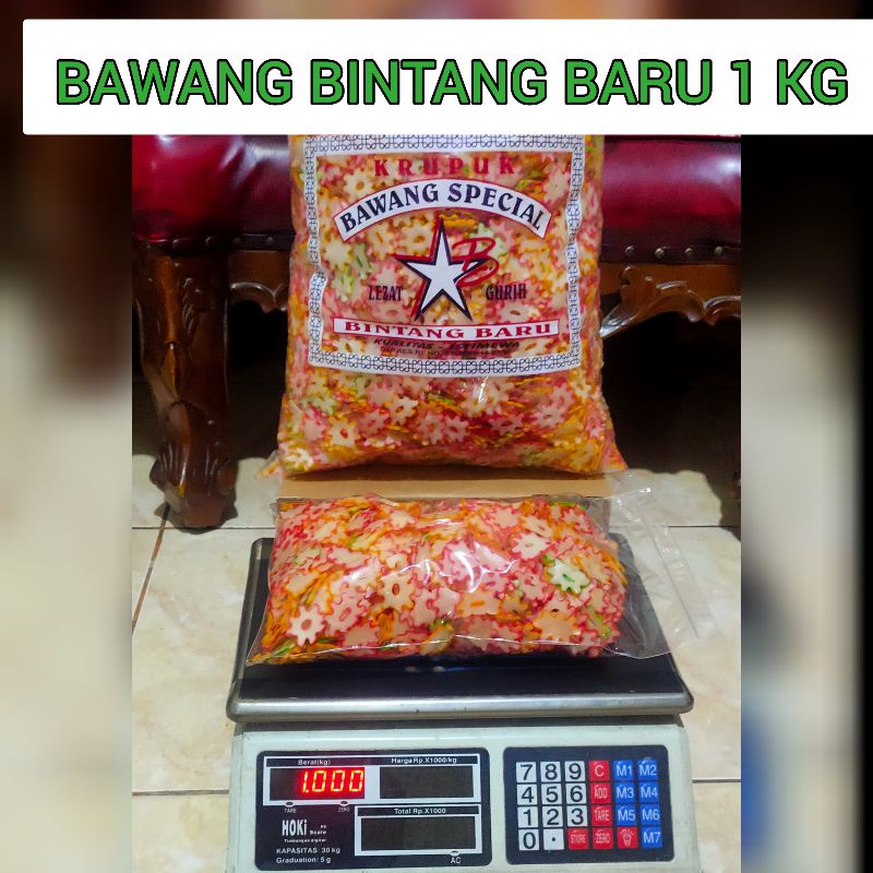 

Kerupuk Bawang Bintang Baru 1 Kg