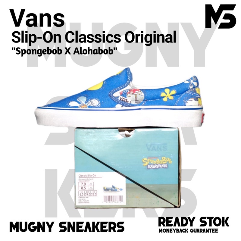 VANS ORIGINAL SLIP ON X SPONGEBOB ALOHABOB BNIB 100%