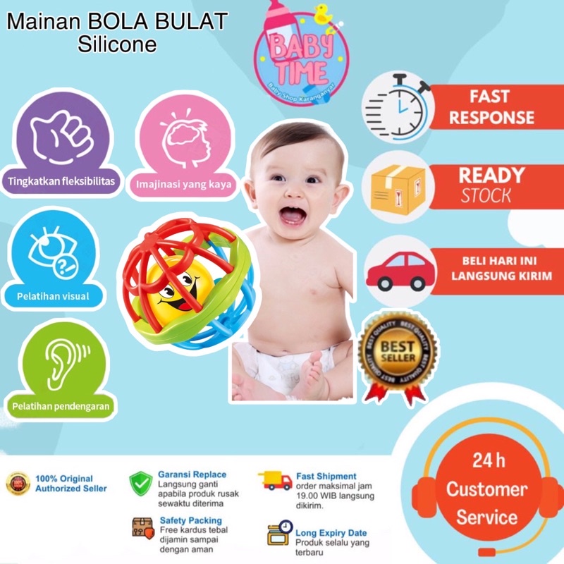 Mainan Rattle BOLA BULAT bayi Mainan Kerincingan bayi BPA FREE