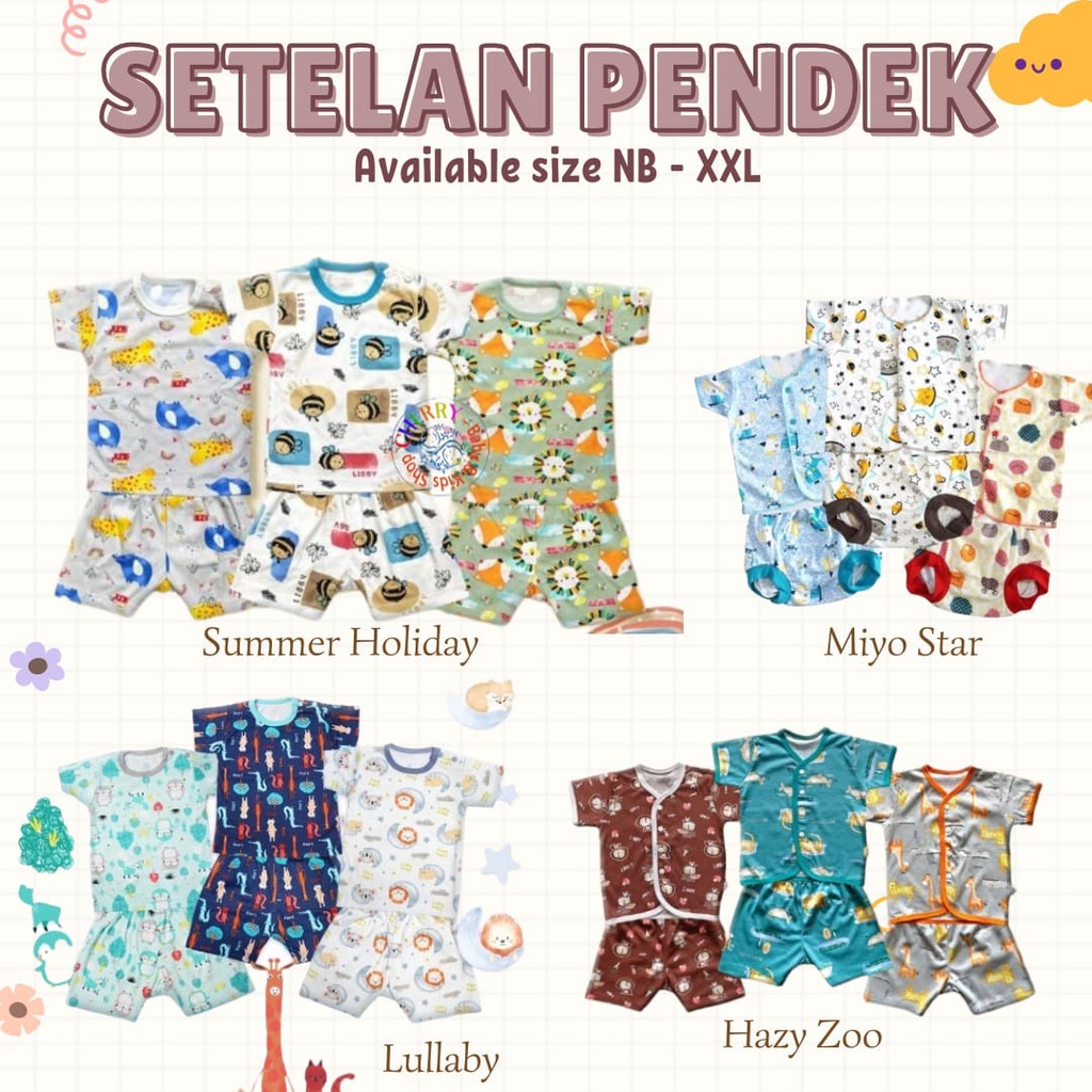 Banyak Motif Setelan Pendek NB-XXL Newborn 3-6m SML 2L XL XXL Libby Miyo CBKS