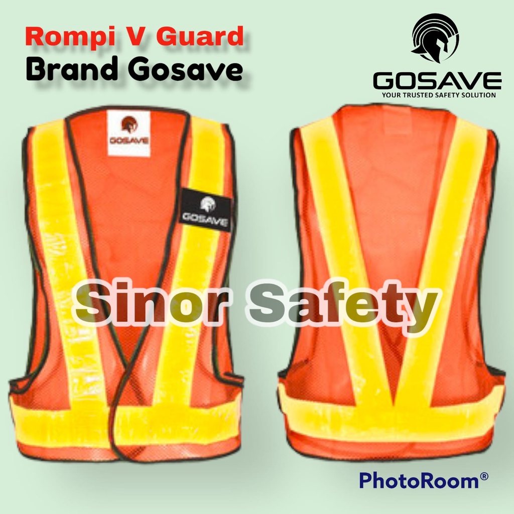 Rompi V Guard Jaring HIJAU dan ORANGE Safety Vest Scotlite PVC Rompi Proyek