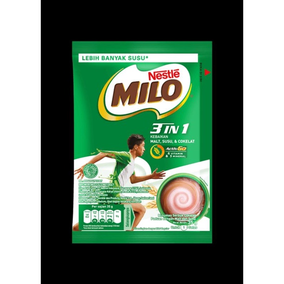 

MILO 3IN1 MILO JUMBO ISI LEBIH BANYAK DAN LEBIH KENTAL 1 RENTENG ISI 10 SACHET