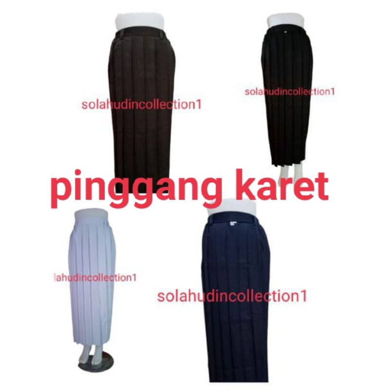 BISA BAYAR DI TEMPAT TERBARU ROK REMPEL FULL PINGGANG KARET SEKOLAH SMP,MTS DAN KERJA WARNA PUTIH, B