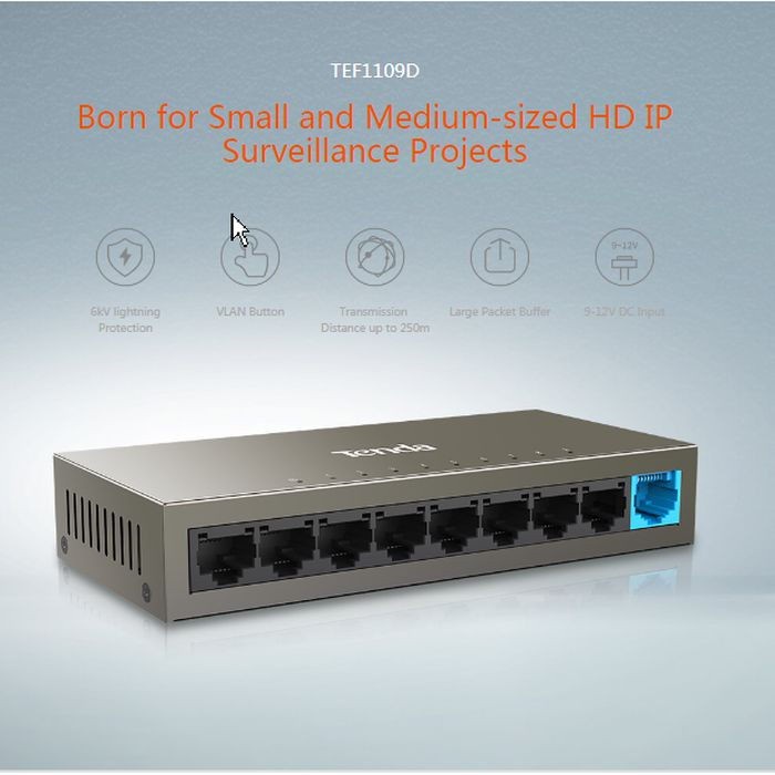 Switch Internet TENDA TEF1109D 9-Port 10/100M Ethernet Desktop Switch