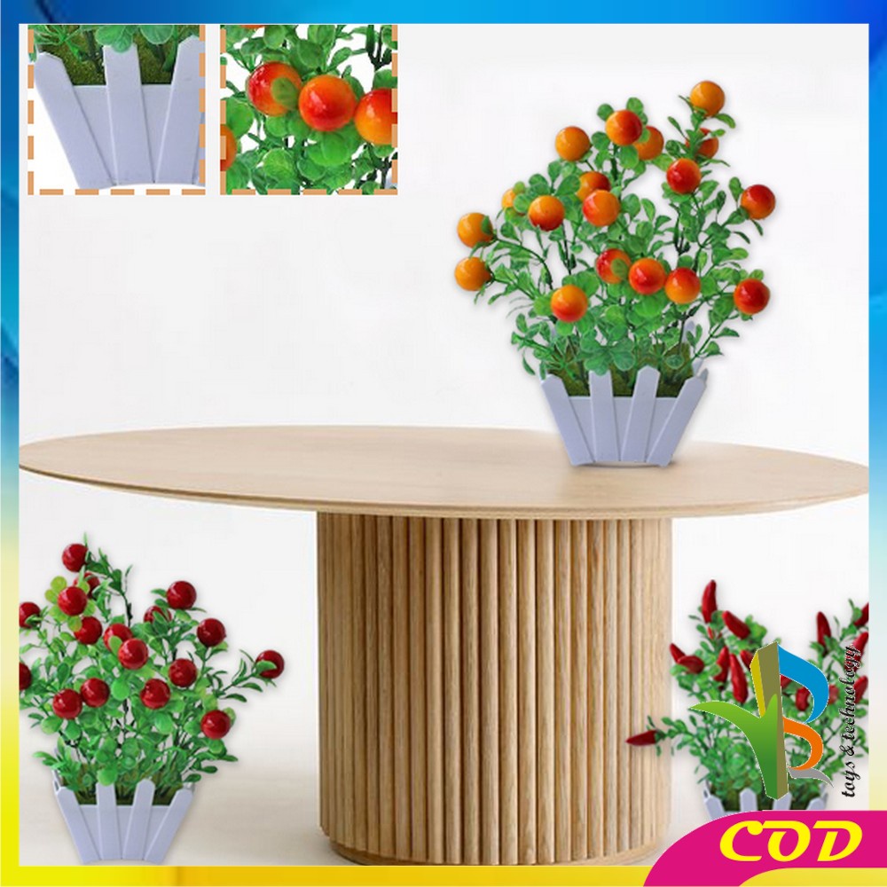 RB-C299 Pot Tanaman Buah Bunga Dekorasi Rumah Artificial Plant Tanaman Hias Plastik / Ornamen Pot Buah