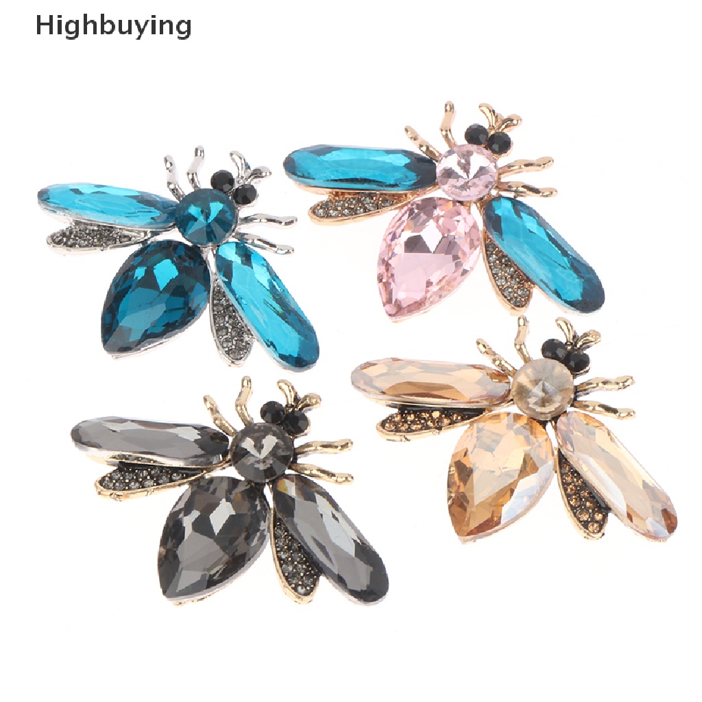 Bros Bentuk Lebah Bahan Alloy Aksen Kristal Berlian Imitasi Untuk Wanita Glory