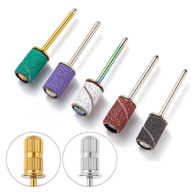 80 /120Ikatan Topi Amplas Kuku Band Untuk Mesin Kuku Elektrik Nail Drill Bits UV Gel Acrylic Polish Remover Nail Tools