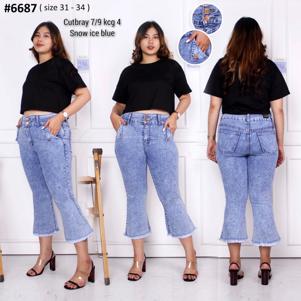 Celana Jeans Wanita 7/9 Cutbray Manis Rawis KC4 27-30 31-34 Bisa Bayar Ditempat(COD)