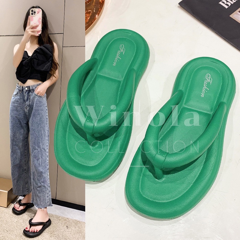 Sandal Jepit Anak Perempuan Rubber Import Flip Flop Polos Size 24-35 Winola Collection WNL 9001-1AK