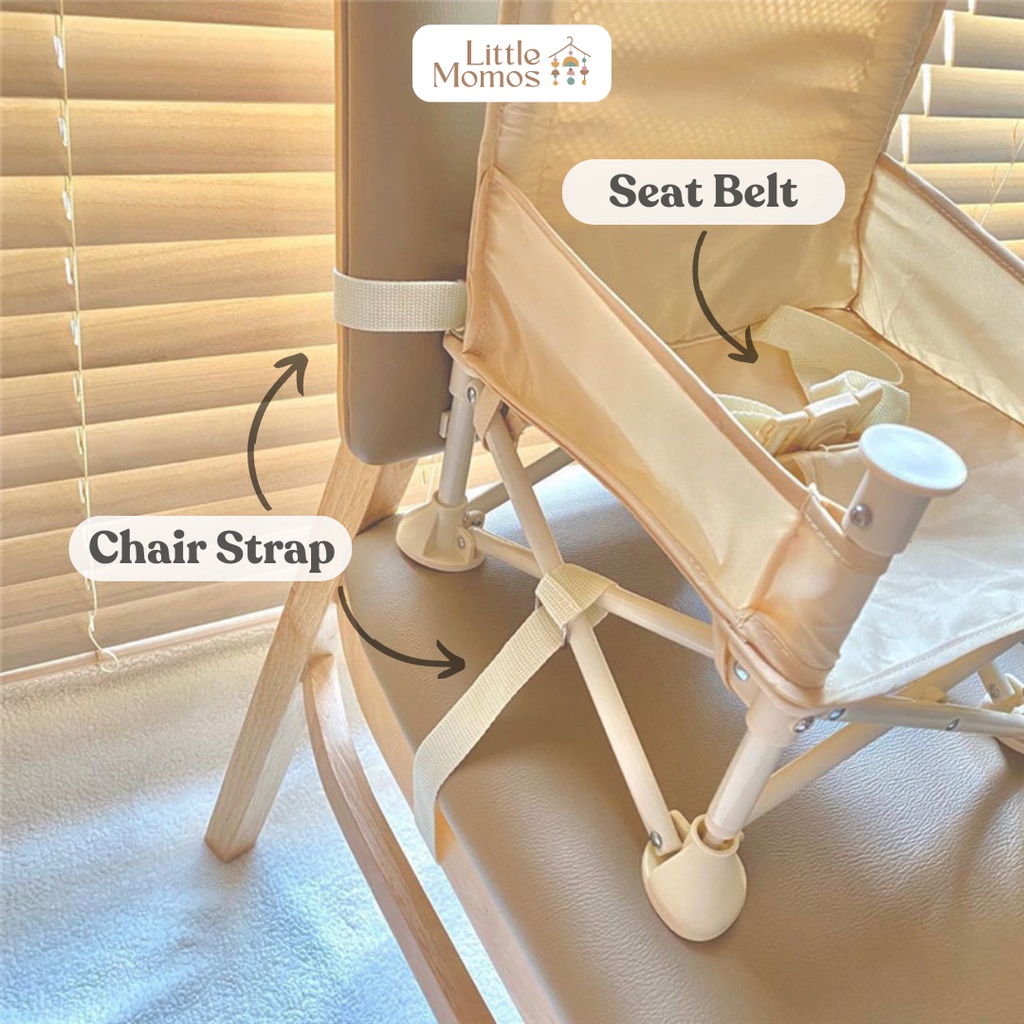 Little Momos Folding Portable Baby Dining Chair / Tempat Duduk Makan Bayi / Kursi Bayi Lipat
