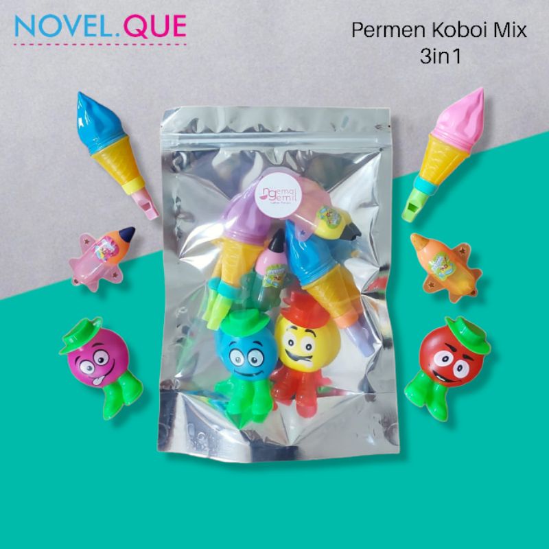 

Permen Mainan Koboi, Pesawat dan Es Krim Mix 3in1 Premium