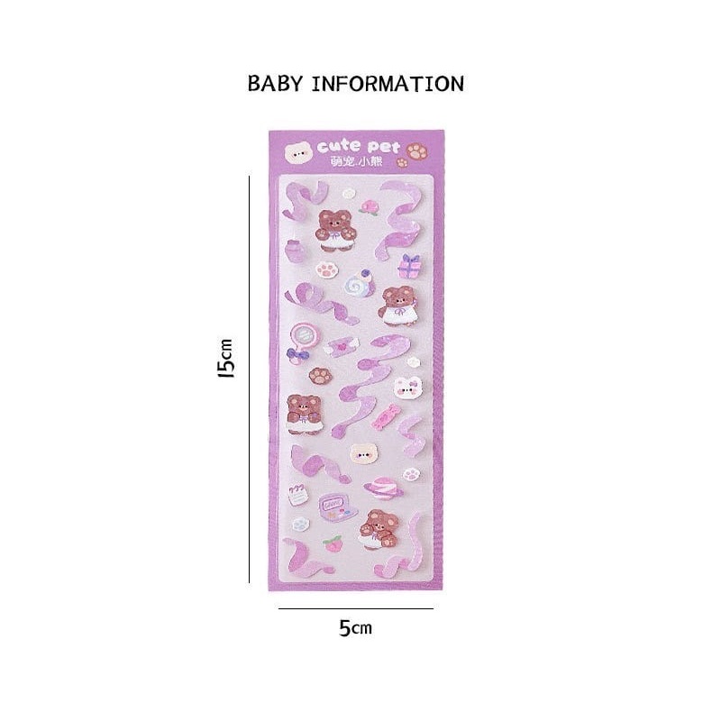 LIN100 - Stiker Motif Kartun Untuk Dekorasi Kartu / Scrapbook DIY