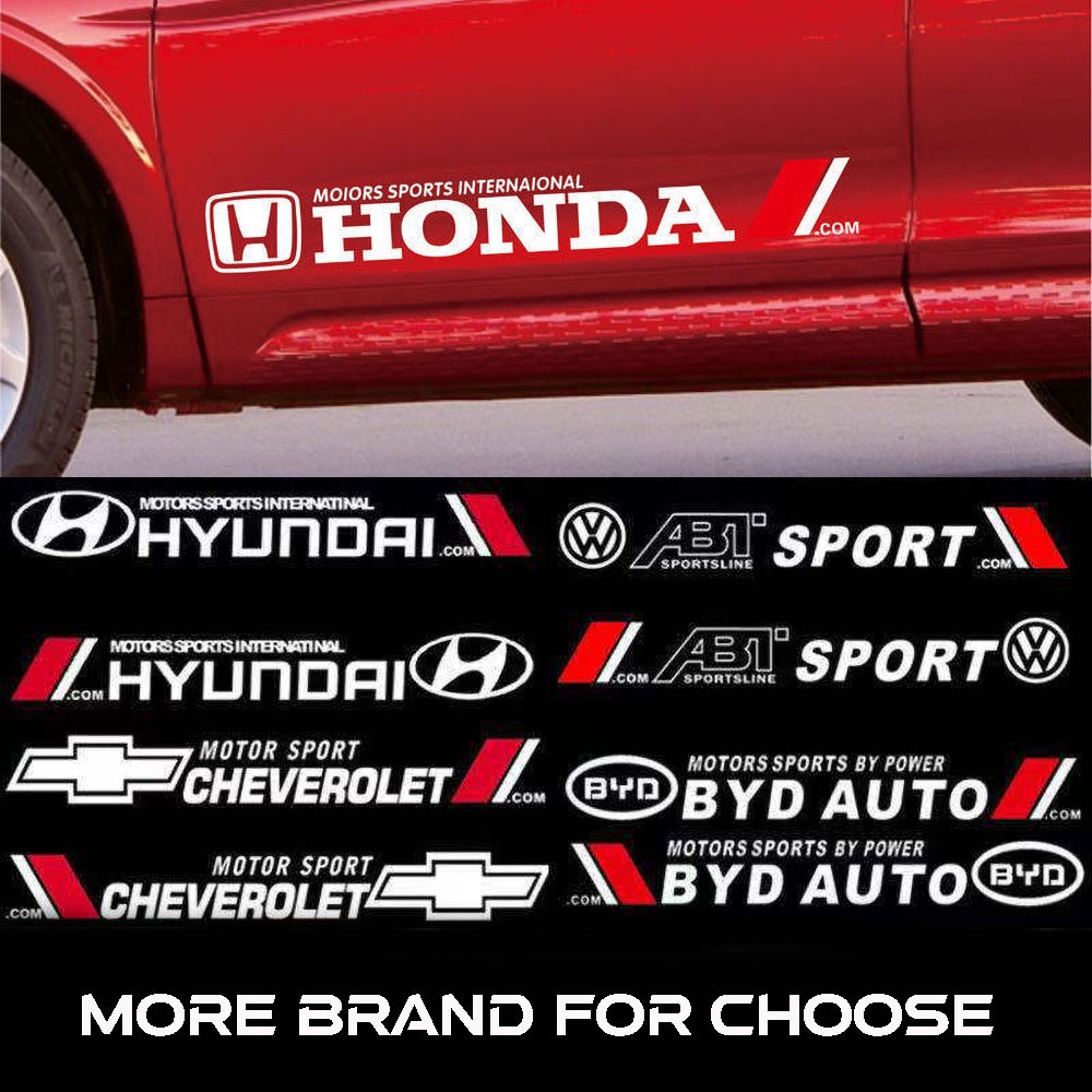 1 Pasang Multi Brand Reflective Car Body Decorative Stickers Car Logo Waterproof Decals untuk Honda