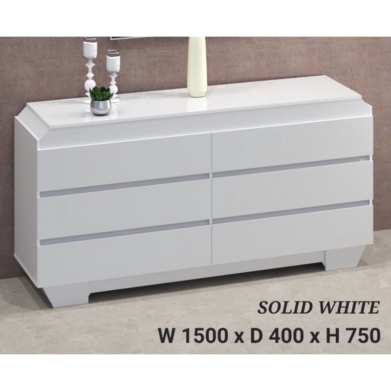 Buffet tv serbaguna putih / marmer