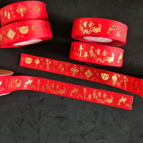 

pita imlek CNY satin 2.5cm limited edition ( 20meter&45meter) - lampion 45m