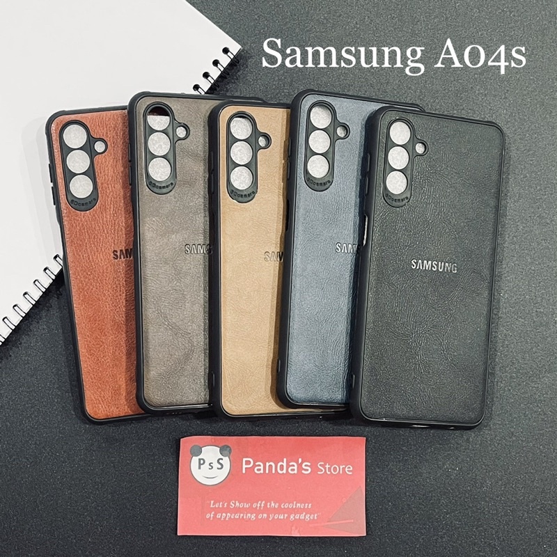 Leather Case Samsung A04s Softcase Kulit Elegan Casing Slim Fit