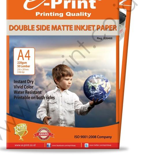 

Eprint Kertas Foto Double Side Matte Inkjet Paper A4 220gsm