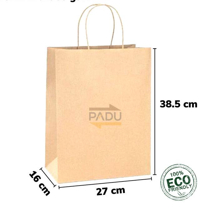 

Grocery Bag + Tali 27x16x38.5 cm - SOS Paper Bag / Kantong Belanja