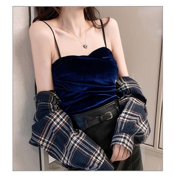 Korean Tank Top Velvet Atasan Wanita 1544 (S-XL)