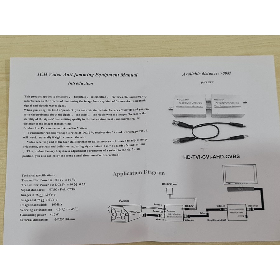 CCTV Monitor System Video Anti-Interference Jamming / video amplifier