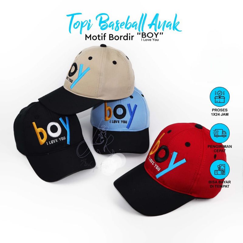 Topi Anak Bordir BOY / TOPI ANAK BORDIR BOY