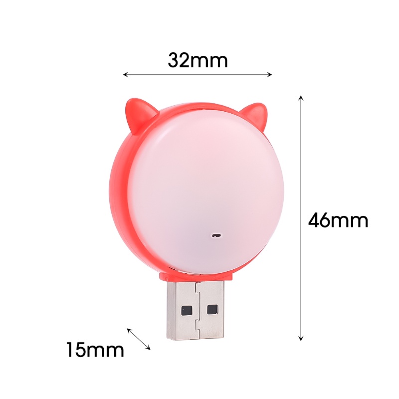 Lampu Baca LED Mini Portable Hemat Energi Bentuk Kartun Kucing Lucu Dengan Port USB