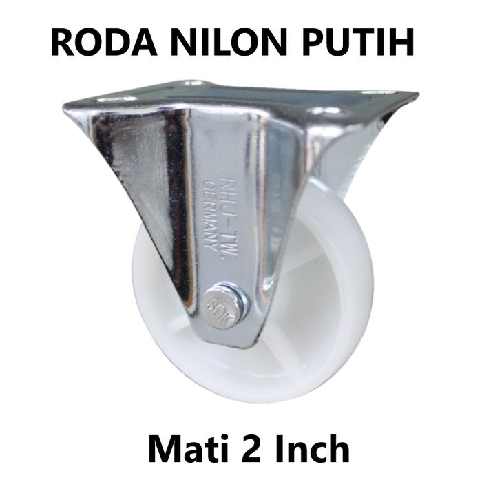 RODA NILON PUTIH 3" MATI / RODA TROLEY TROLI NYLON SERBA GUNA 3 INCH