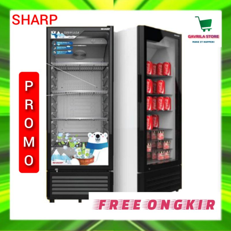 SHOWCASE LEMARI PENDINGIN MINUMAN SHARP SCH210FS SCH 210 FS