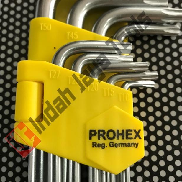 HASSTON 1866-902 Kunci L Set Bintang PANJANG T10-T50 Long Star Prohex