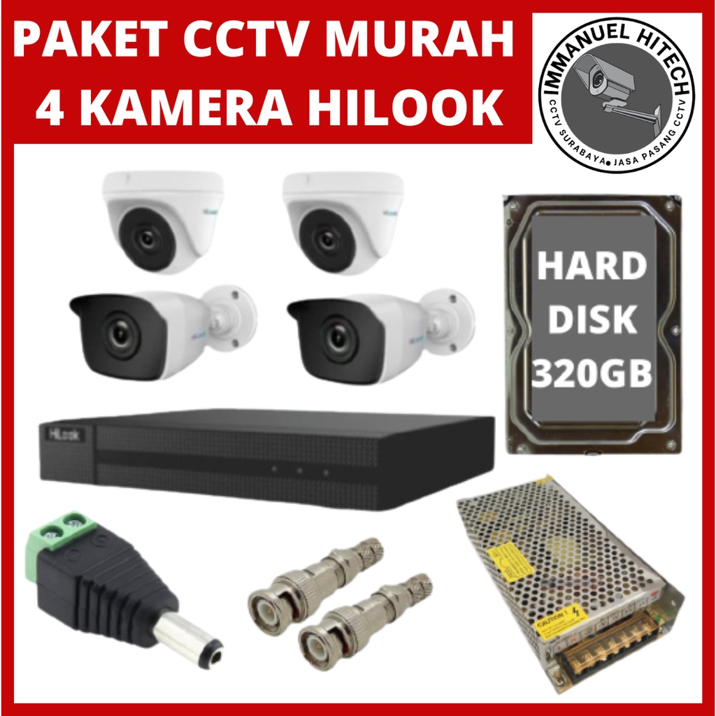 PAKET CCTV MURAH 4 KAMERA HILOOK