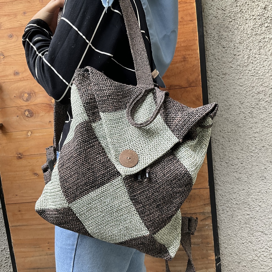 Tas Punggung - Ransel Backpack Serut Rajut Diamond