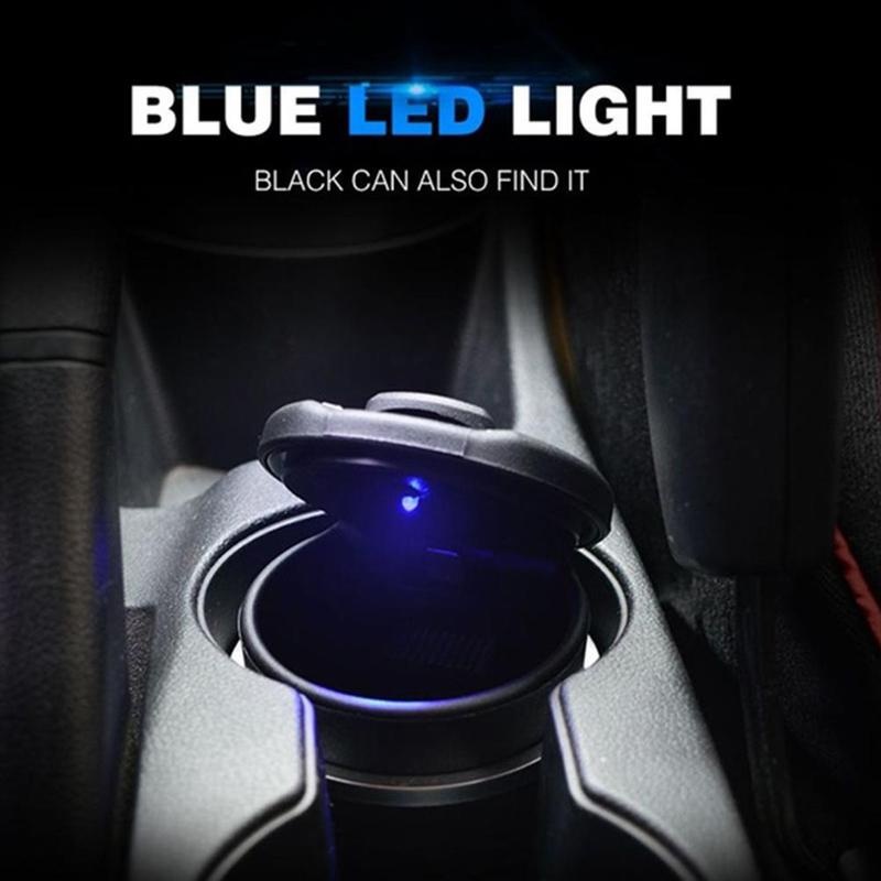 1pc Asbak Rokok Mobil Portable Tanpa Asap Dengan Lampu LED