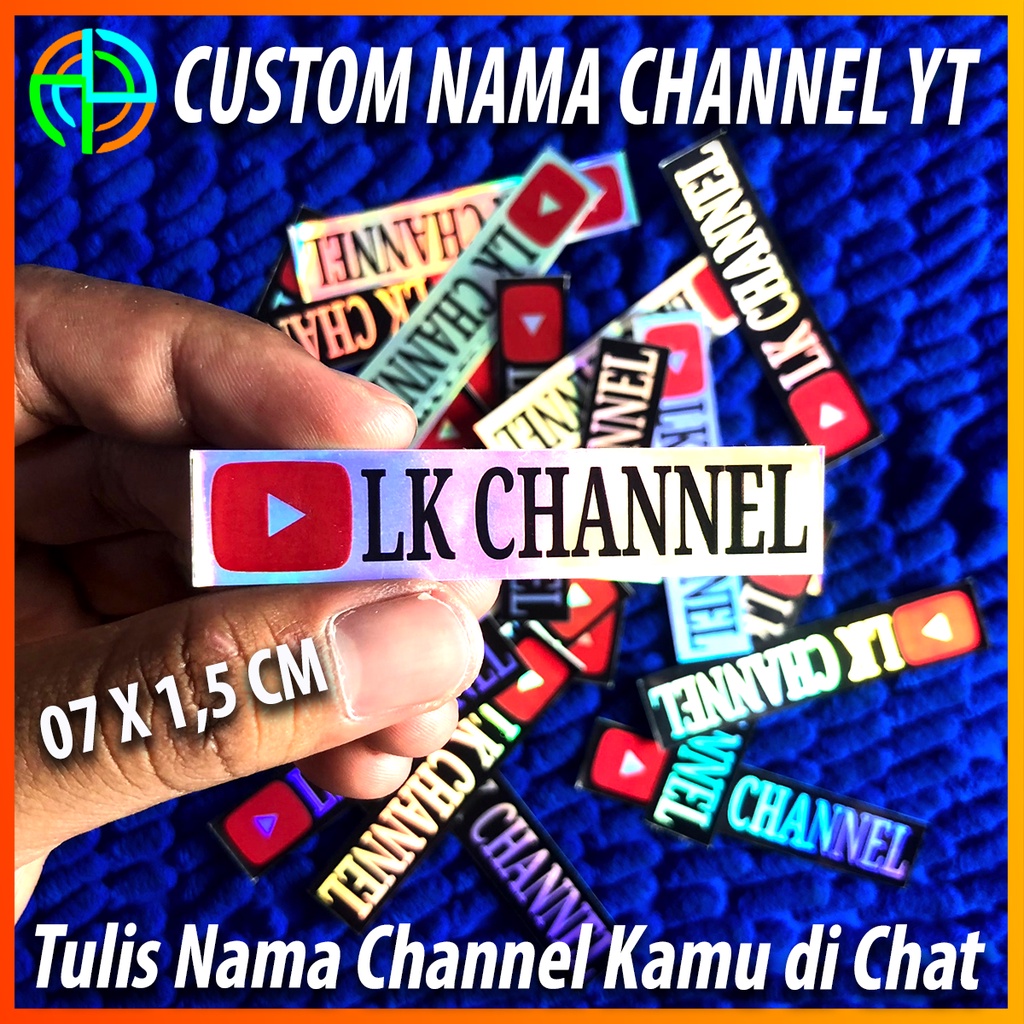 

(isi 30 Lembar) Stiker Custom Nama Youtube Hologam Anti Air Laminasi Custom Nama Channel Youtube Kamu