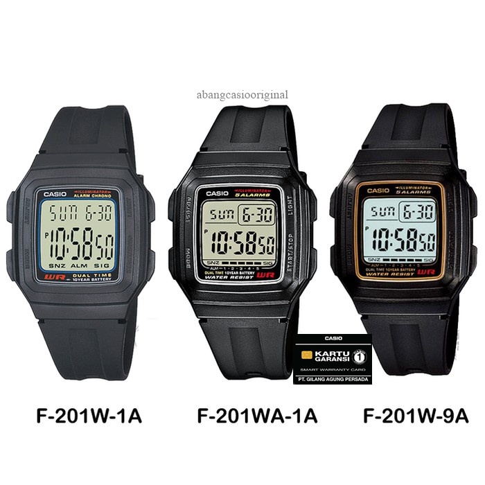 JAM TANGAN CASIO F-201WA-9 / F 201WA ORIGINAL