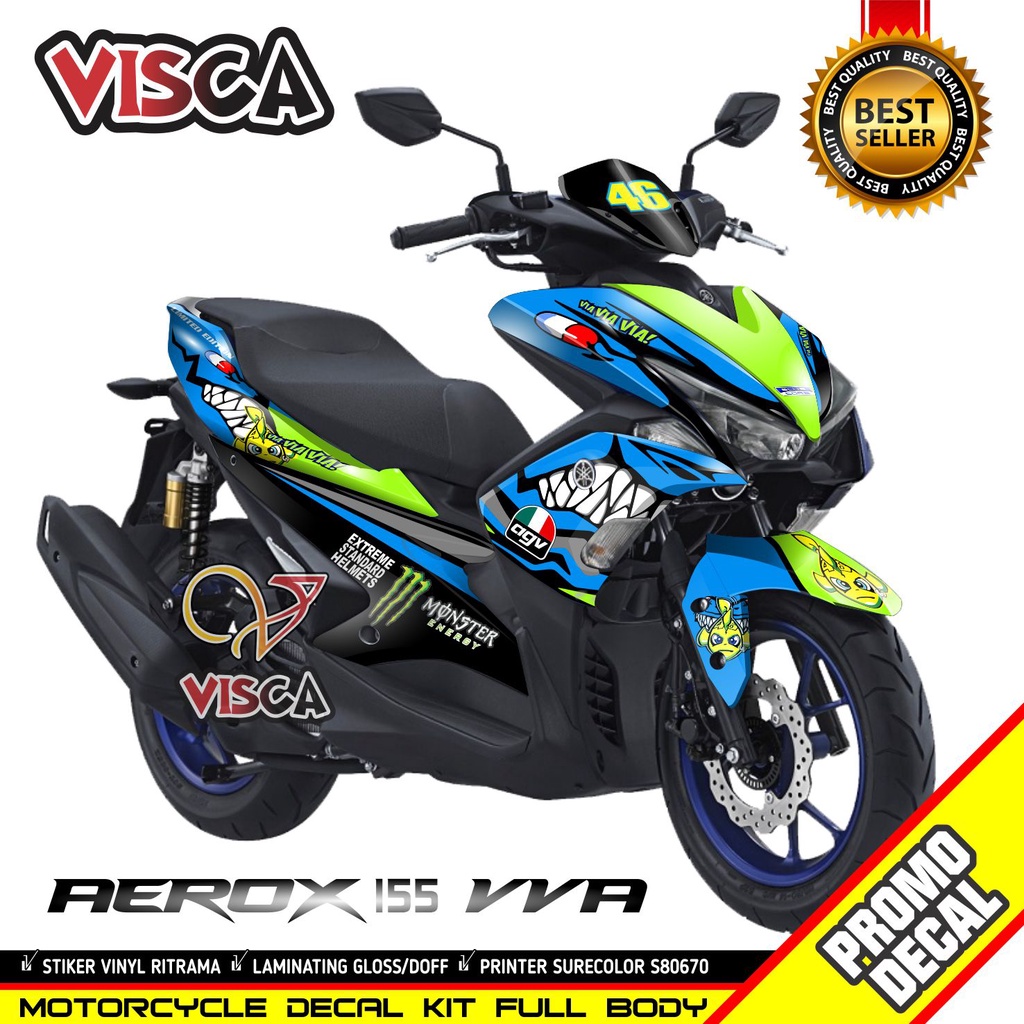 Decal Aerox 155 Full Body Striping Aerox 155 old Stiker Aerox 155 Full Body Shark