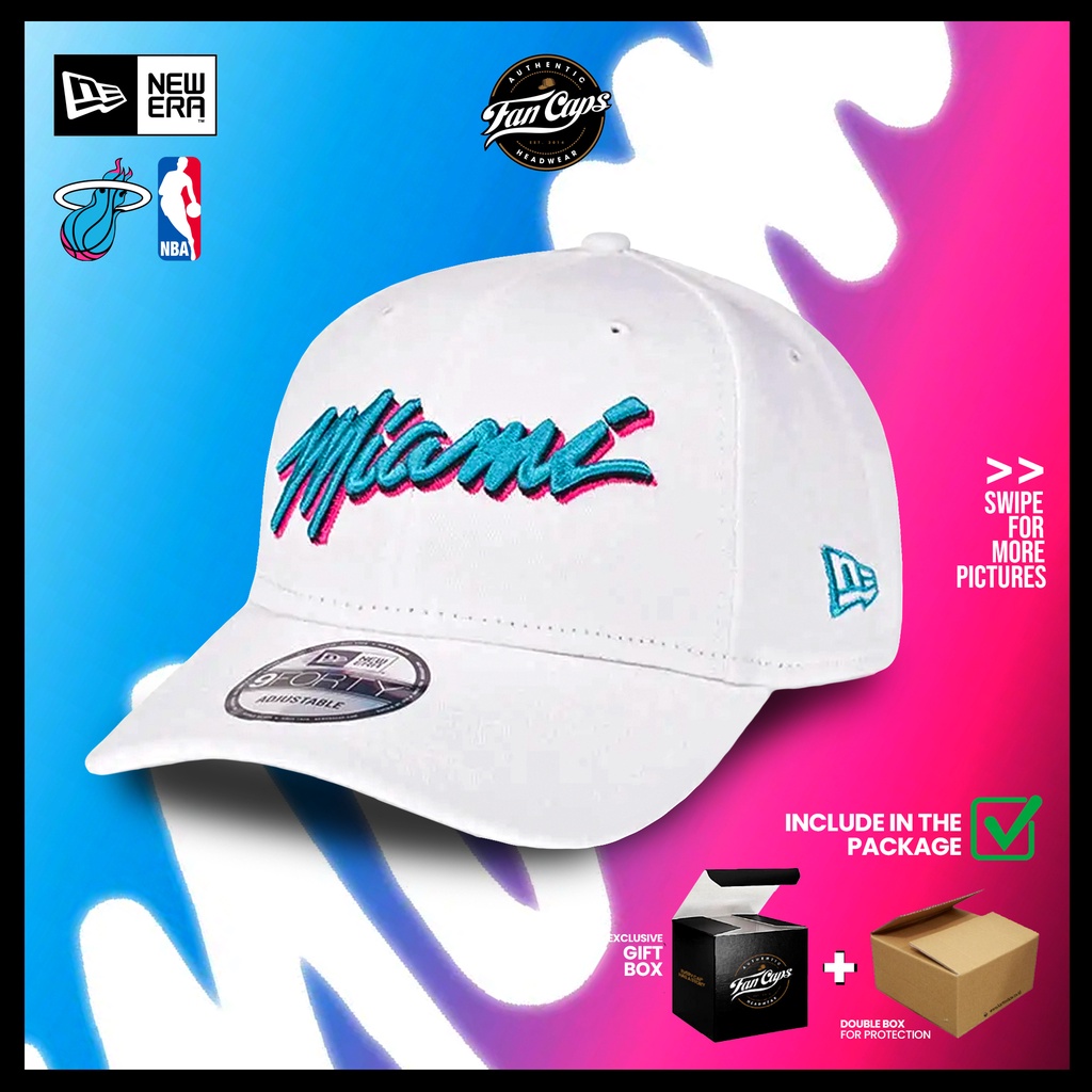 [ORIGINAL] Miami Heat Vice Edition White 9FORTY | Topi New Era