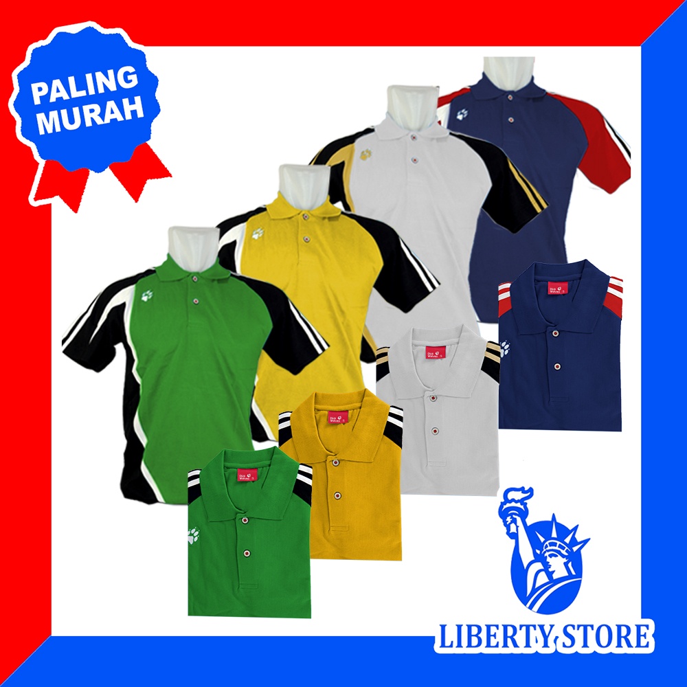 Baju Atasan Olahraga Lengan Pendek Wanita Pria DICK WOLVES BORIS POLO