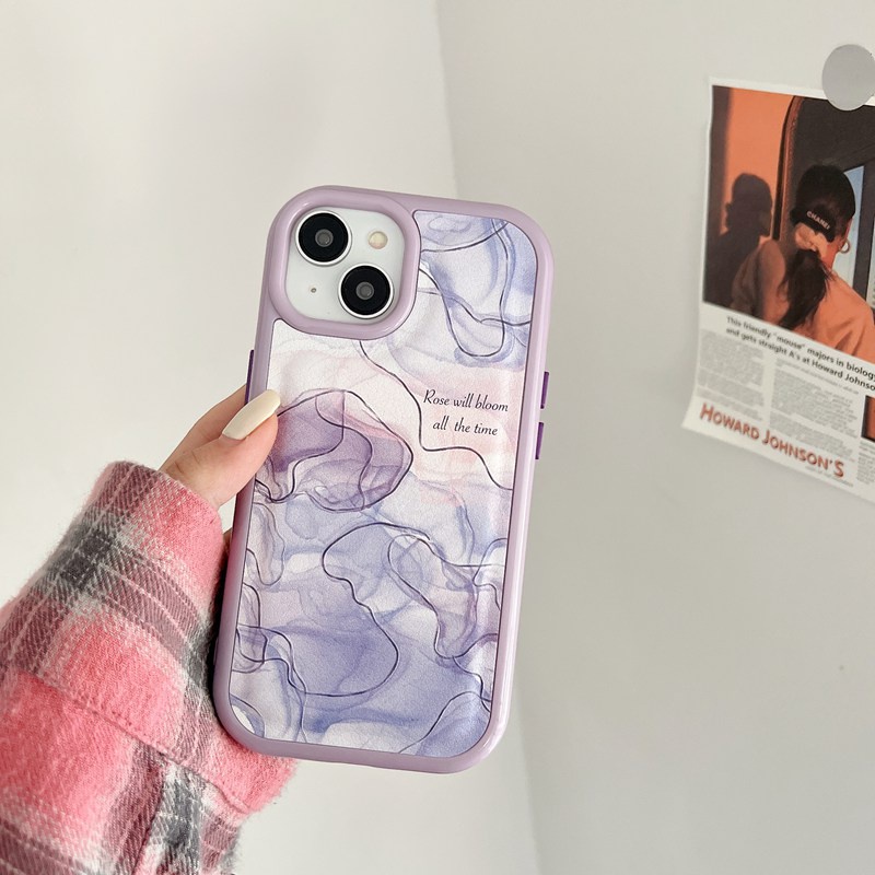 Casing Case HP iPHONE 11 12 13 14 Pro Max 14 Plus iPHONE XR XS Max Case iPHONE 13 Ungu Gadis marmer Wanita Ins Cantik