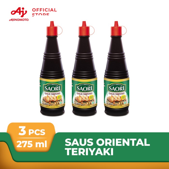 

SAORI SAUS TERIYAKI KEMASAN BOTOL 275 ML (3 PCS) SAOS ORIENTAL SAUCE